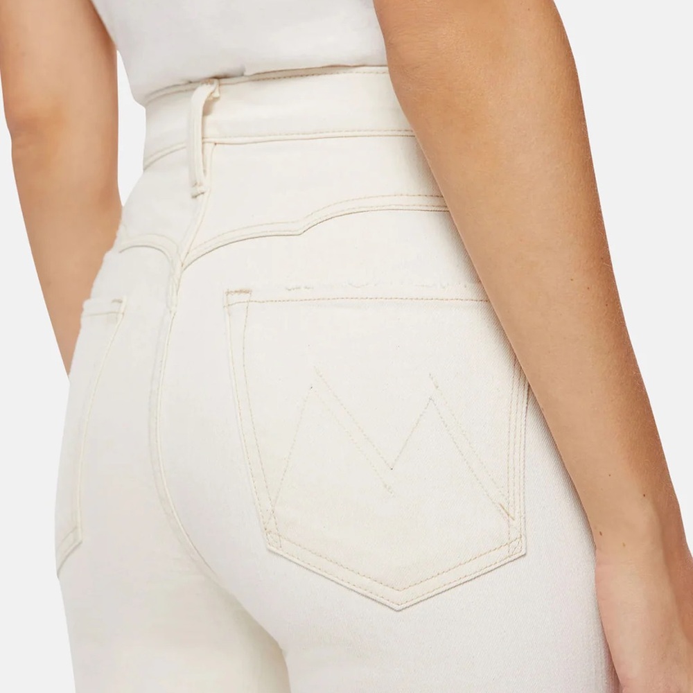 MOTHER Ankle Cropped Cream Jeans